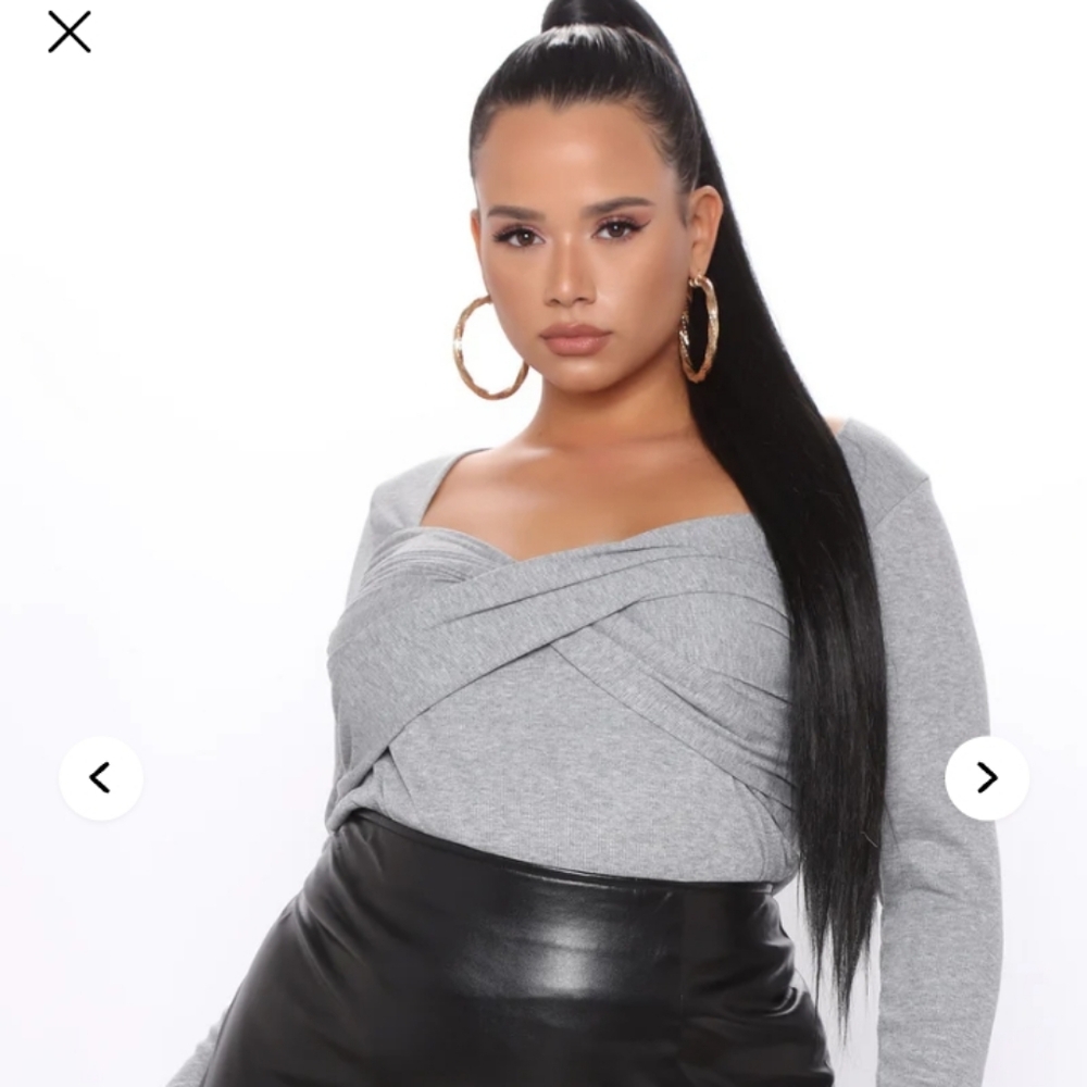 Fashion Nova Heather Gray Twisted For You Top Size 3X